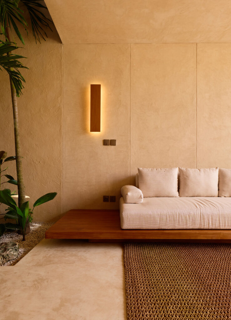 Limewash brick wall finish with chalky matte look