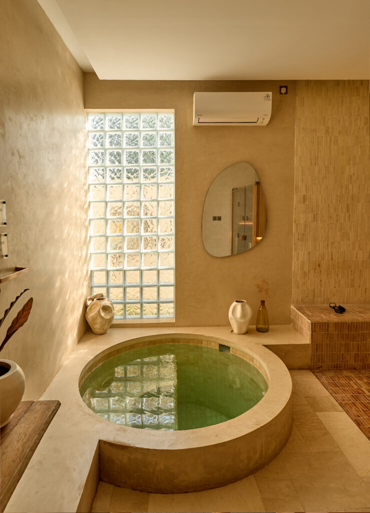 Seamless microcement wall surface in modern Bali home