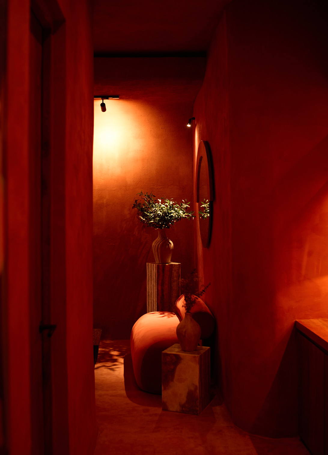 Breathable lime plaster wall finish for Bali spa