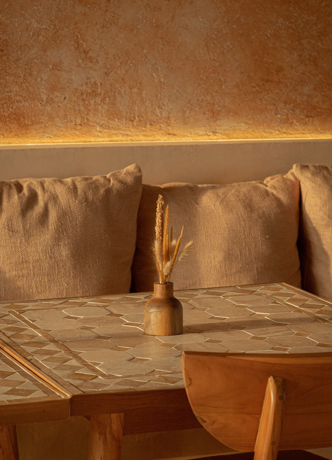 Matte limewash wall finish on Bali exterior